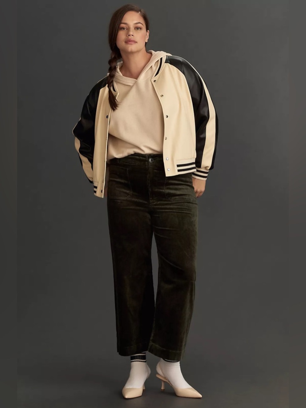 The Colette Crop Wide-Leg Corduroy Pants  by Maeve Anthropologie